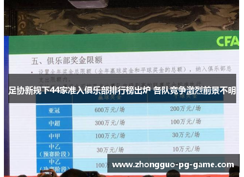 足协新规下44家准入俱乐部排行榜出炉 各队竞争激烈前景不明 足协新规下44家准入俱乐部排行榜出炉 各队竞争激烈前景不明